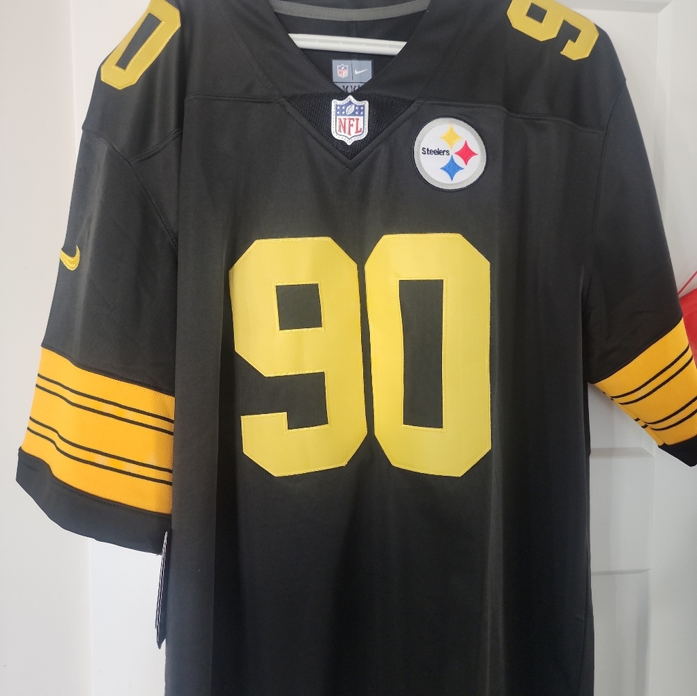 Tj WattPittsburgh Steelers Black and Yellow Jersey